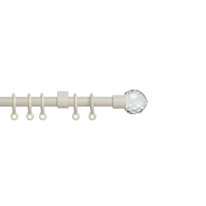 Speedy Simply Acrylic Ball 13/16mm Extendable Metal Curtain Pole - Cream