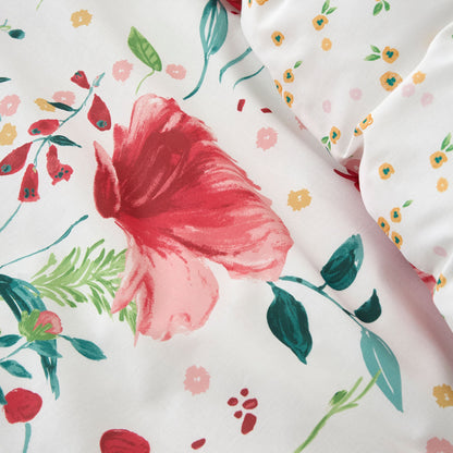 Abstract Poppy Duvet Cover Set in Red - Duvet Cover Set - Dreams & Drapes