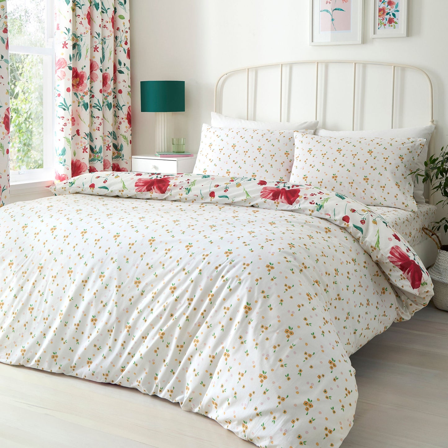 Abstract Poppy Duvet Cover Set in Red - Duvet Cover Set - Dreams & Drapes