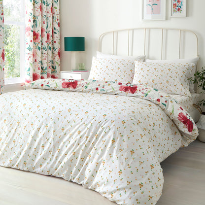Abstract Poppy Duvet Cover Set in Red - Duvet Cover Set - Dreams & Drapes