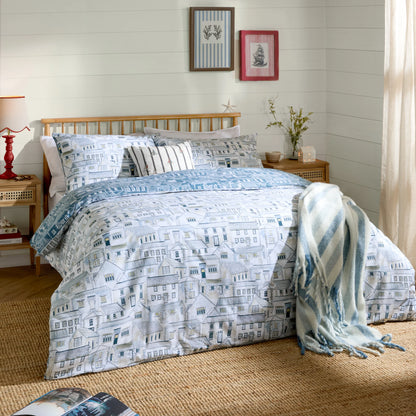 Wylder Abersoch Town Duvet Cover Set - Sea Blue