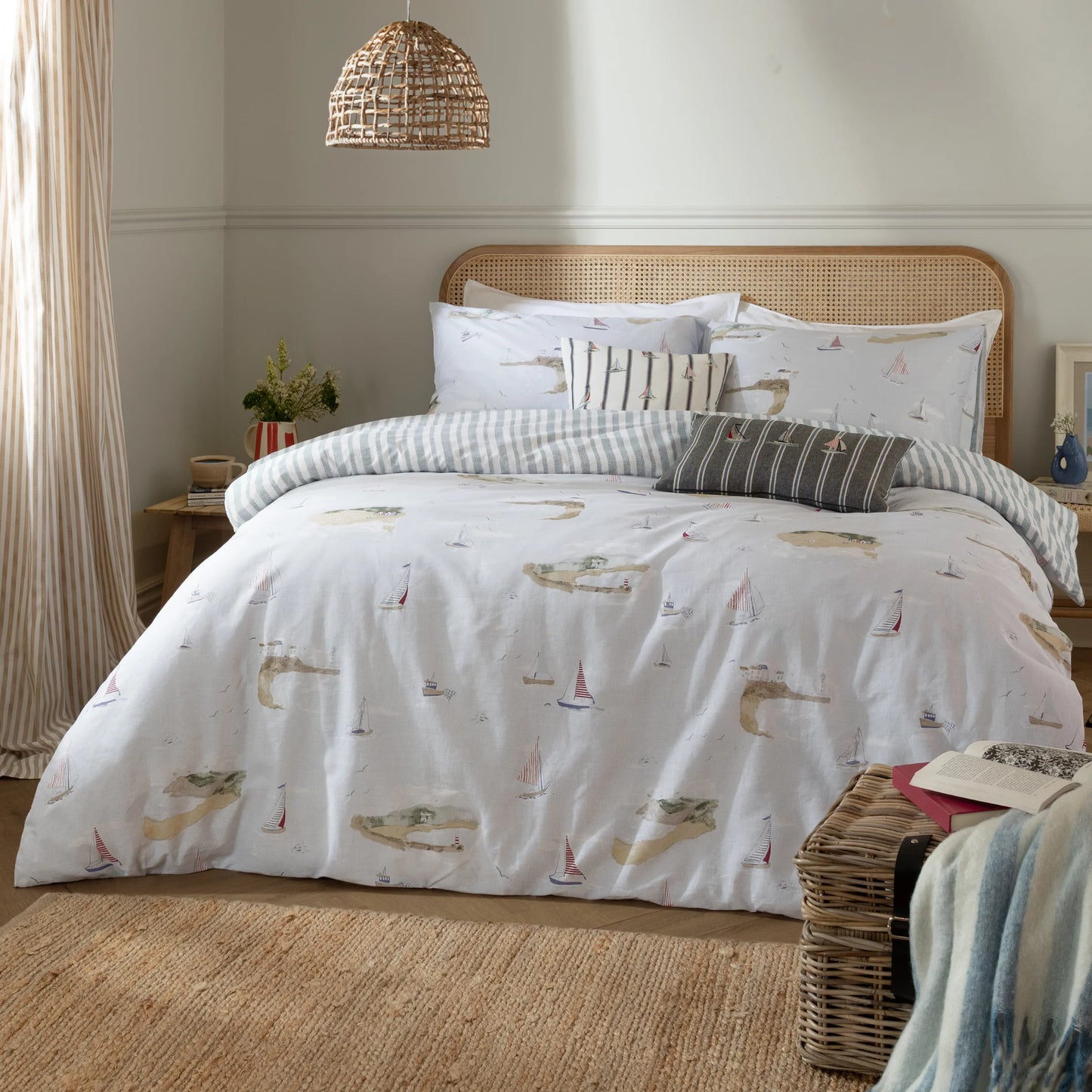 Wylder Abersoch Shore Duvet Cover Set - Sky Blue