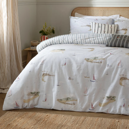 Wylder Abersoch Shore Duvet Cover Set - Sky Blue