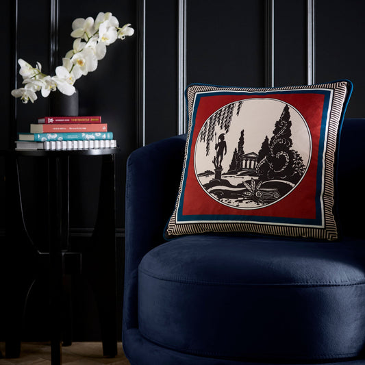 Arcadia Cushion in Red 43 x 43cm - Cushion - Laurence Llewelyn-Bowen