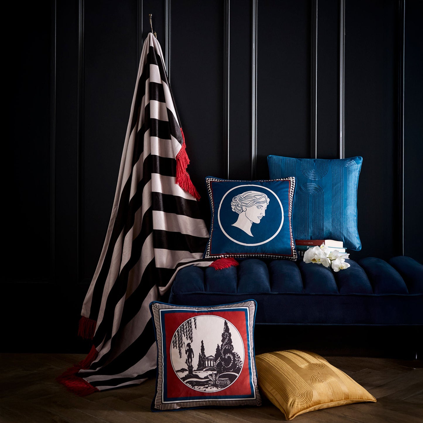 Arcadia Cushion in Red 43 x 43cm - Cushion - Laurence Llewelyn-Bowen