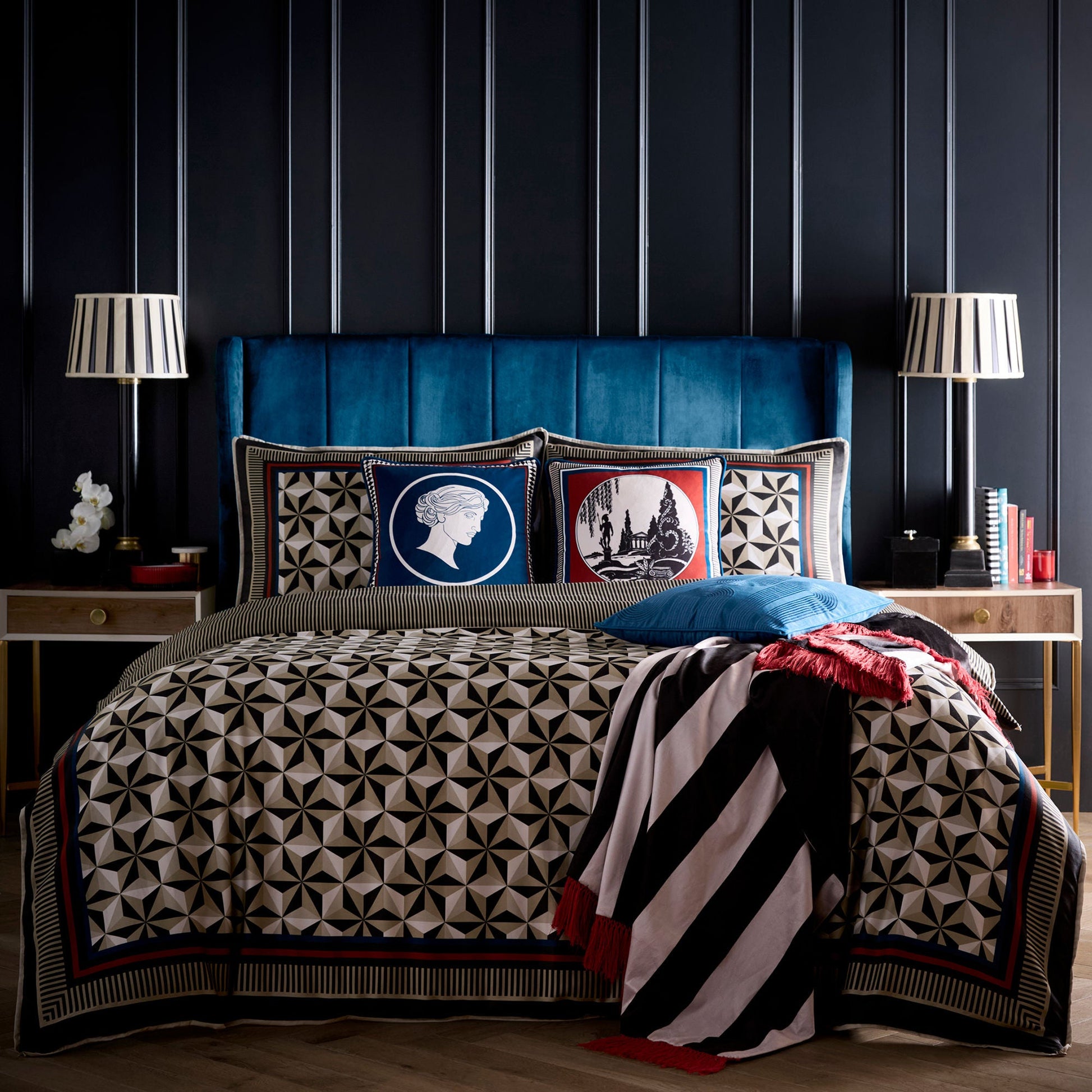 Arcadia Cushion in Red 43 x 43cm - Cushion - Laurence Llewelyn-Bowen