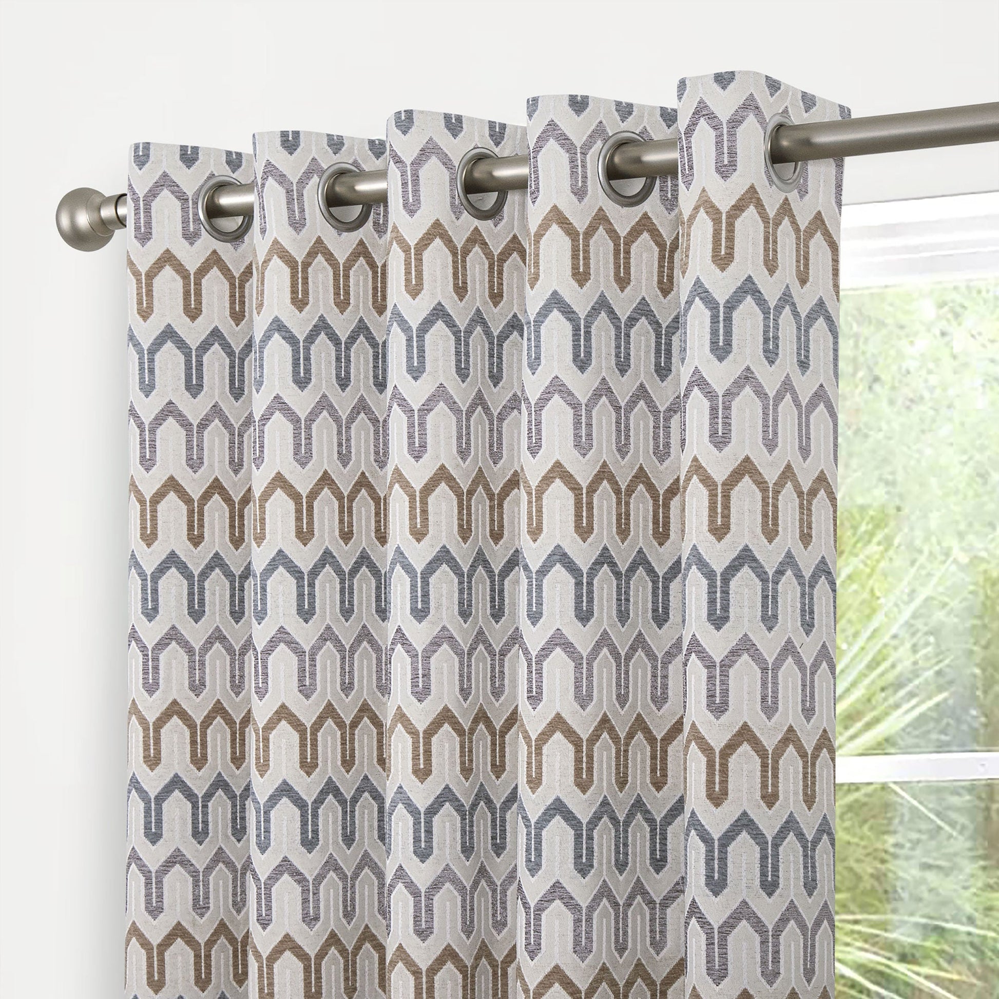 Arcadia Pair of Eyelet Curtains by Curtina in Natural - Pair of Eyelet Curtains - Curtina