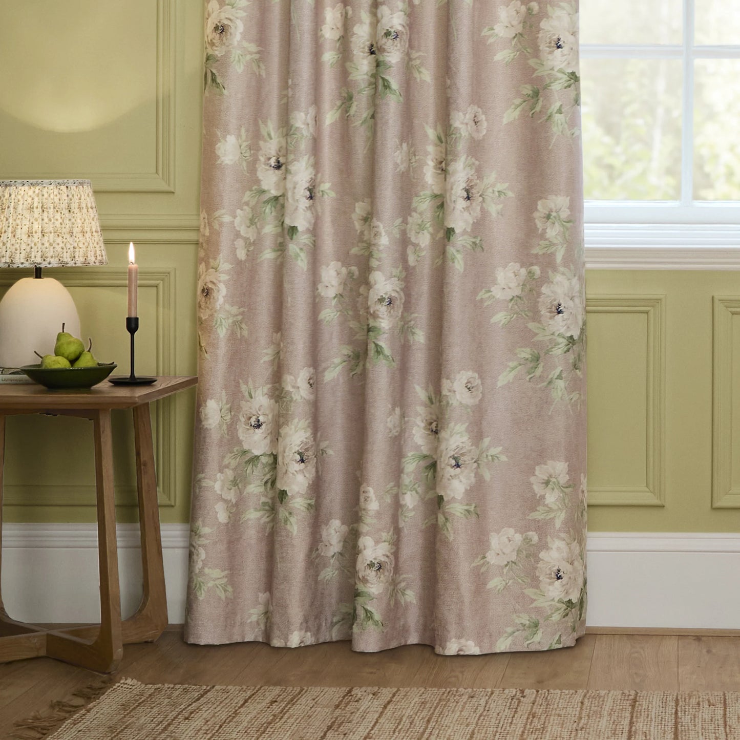 Sanderson Adele Pencil Pleat Curtains - Rose