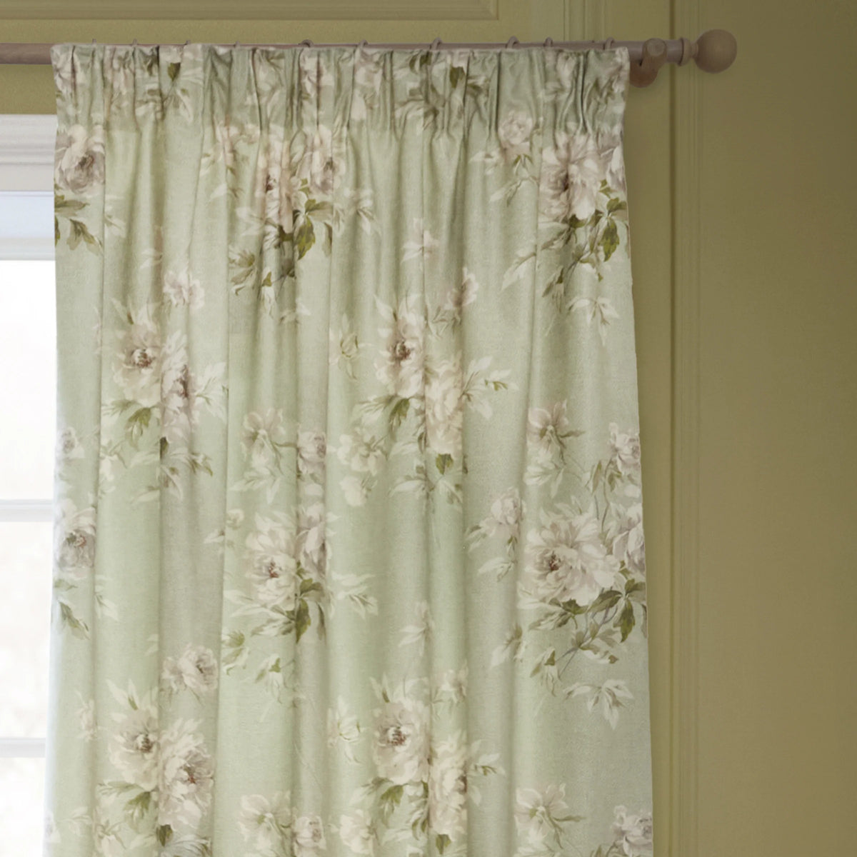 Sanderson Adele Pencil Pleat Curtains - Sage