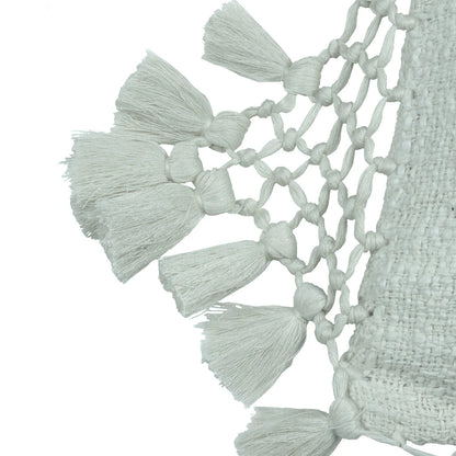 Yard Anko Macrame Tassel Trim Cushion - Eucalyptus