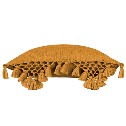 Yard Anko Macrame Tassel Trim Cushion - Ginger