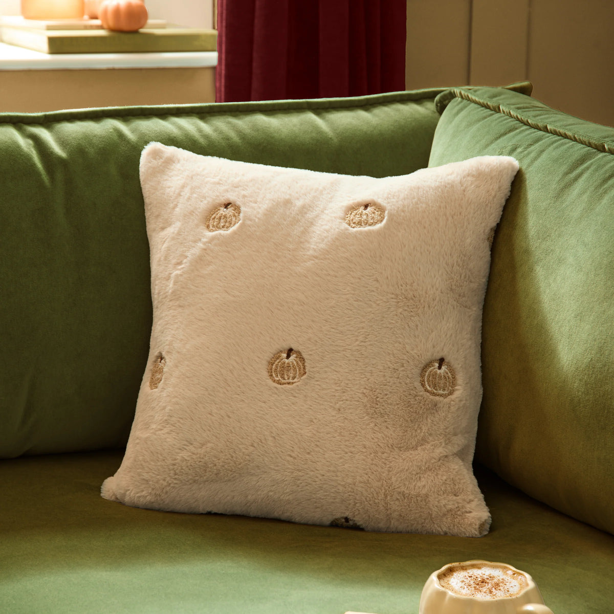 Furn Autumn Pumpkins Cushion - Natural