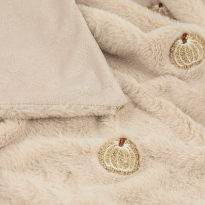 Furn Autumn Pumpkins Throw - Natural