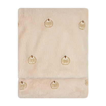 Furn Autumn Pumpkins Throw - Natural