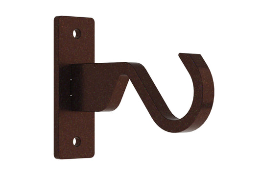 Hallis Arc 25mm Metal Curtain Pole End Bracket - Bronze