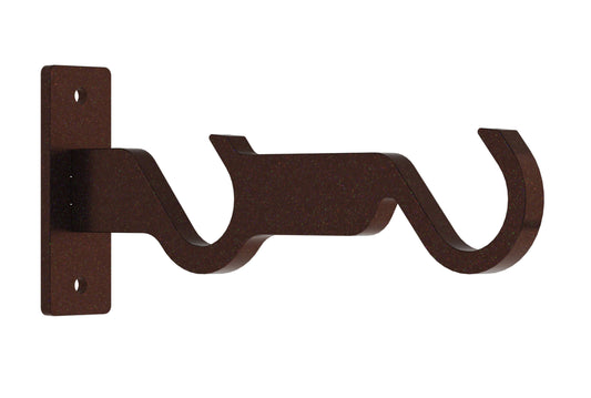 Hallis Arc 25mm Double Metal Curtain Pole End Bracket - Bronze