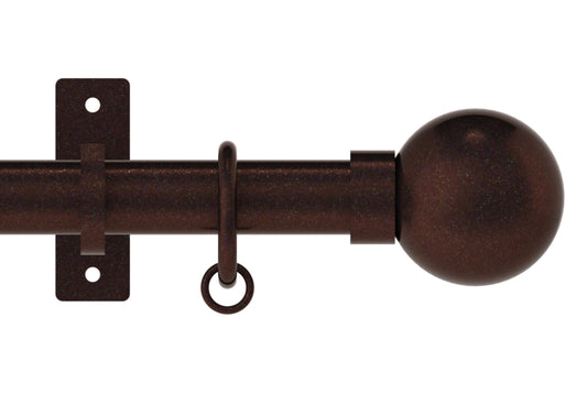 Hallis Arc Ball 25mm Metal Curtain Pole - Bronze