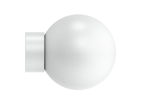 Hallis Arc 25mm Metal Curtain Pole Ball Finial - China White