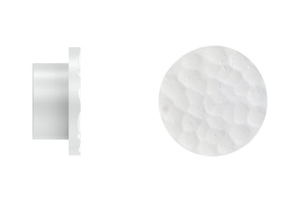 Hallis Arc 25mm Metal Curtain Pole Hammered Disc Finial - China White