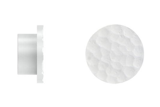 Hallis Arc 25mm Metal Curtain Pole Hammered Disc Finial - China White