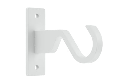 Hallis Arc 25mm Metal Curtain Pole End Bracket - China White