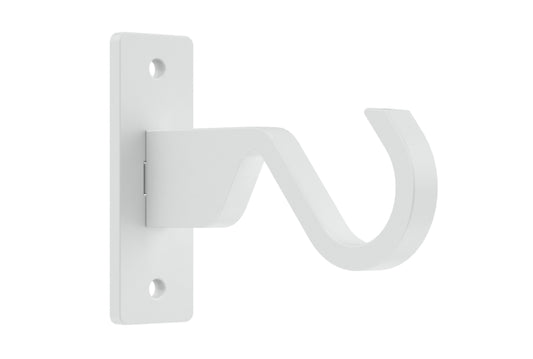 Hallis Arc 25mm Metal Curtain Pole End Bracket - China White