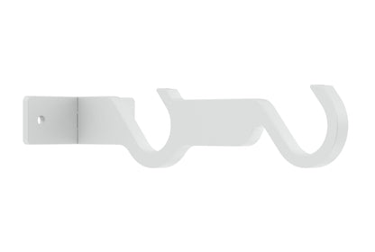 Hallis Arc 25mm Double Metal Curtain Pole Centre Bracket - China White