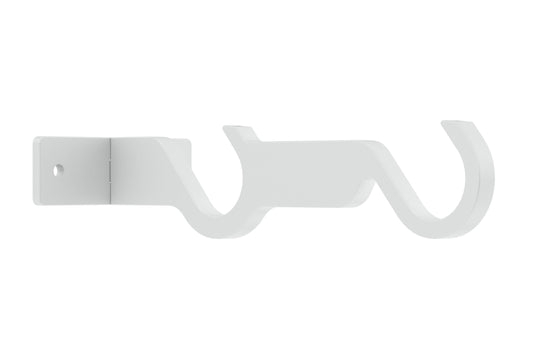 Hallis Arc 25mm Double Metal Curtain Pole Centre Bracket - China White
