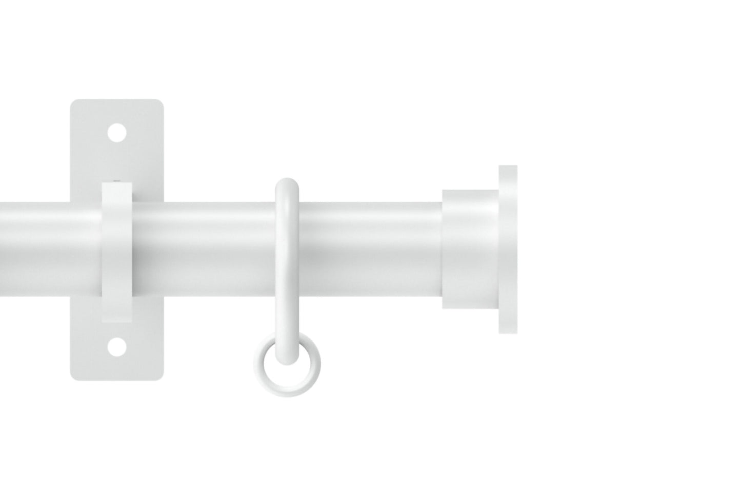 Hallis Arc Disc 25mm Metal Curtain Pole - China White