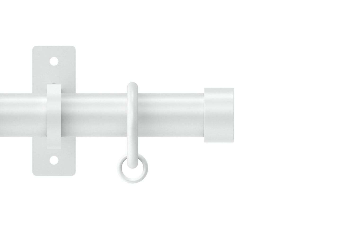 Hallis Arc Stud 25mm Metal Curtain Pole - China White