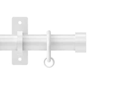 Hallis Arc Stud 25mm Metal Curtain Pole - China White