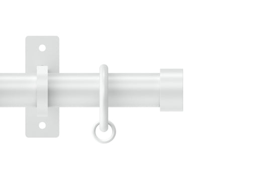 Hallis Arc Stud 25mm Metal Curtain Pole - China White