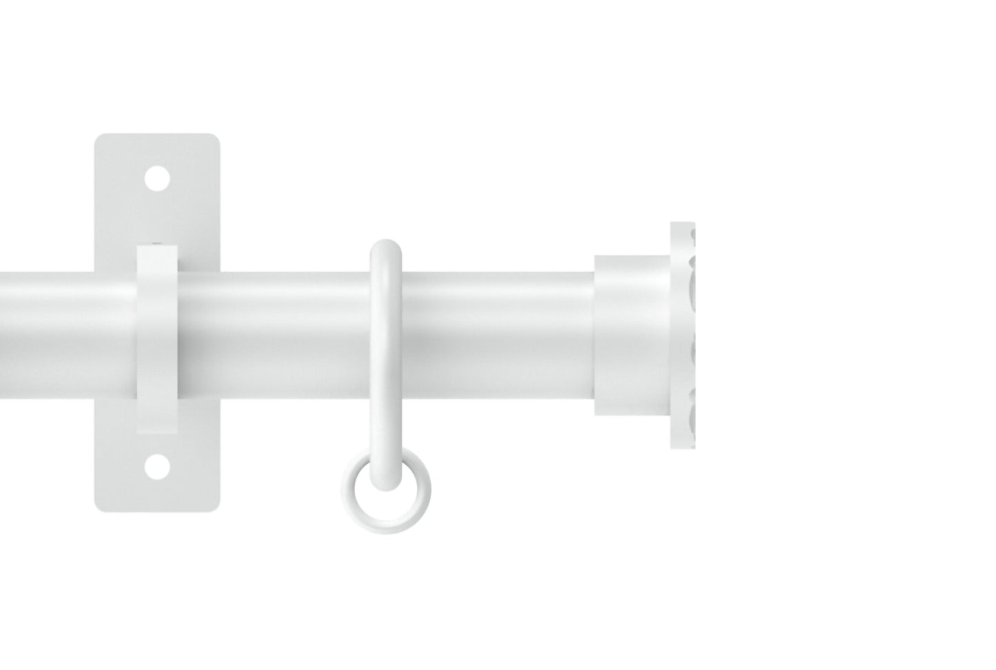 Hallis Arc Hammered Disc 25mm Metal Curtain Pole - China White