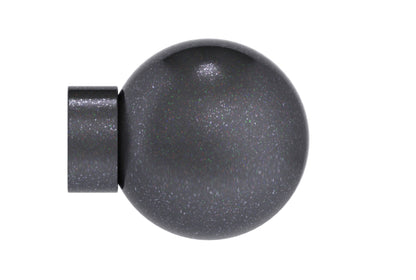 Hallis Arc 25mm Metal Curtain Pole Ball Finial - Gunmetal