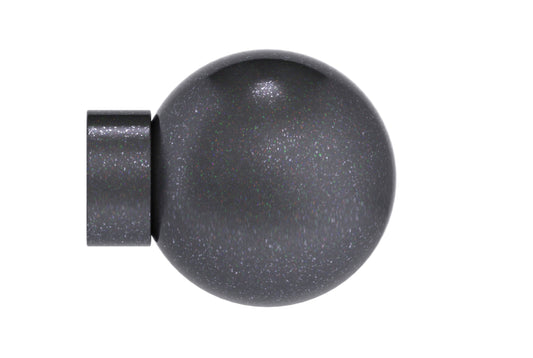 Hallis Arc 25mm Metal Curtain Pole Ball Finial - Gunmetal