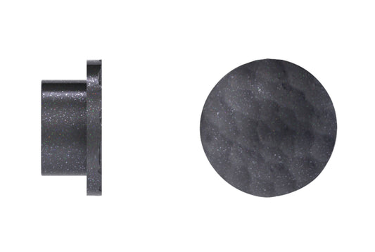 Hallis Arc 25mm Metal Curtain Pole Hammered Disc Finial - Gunmetal