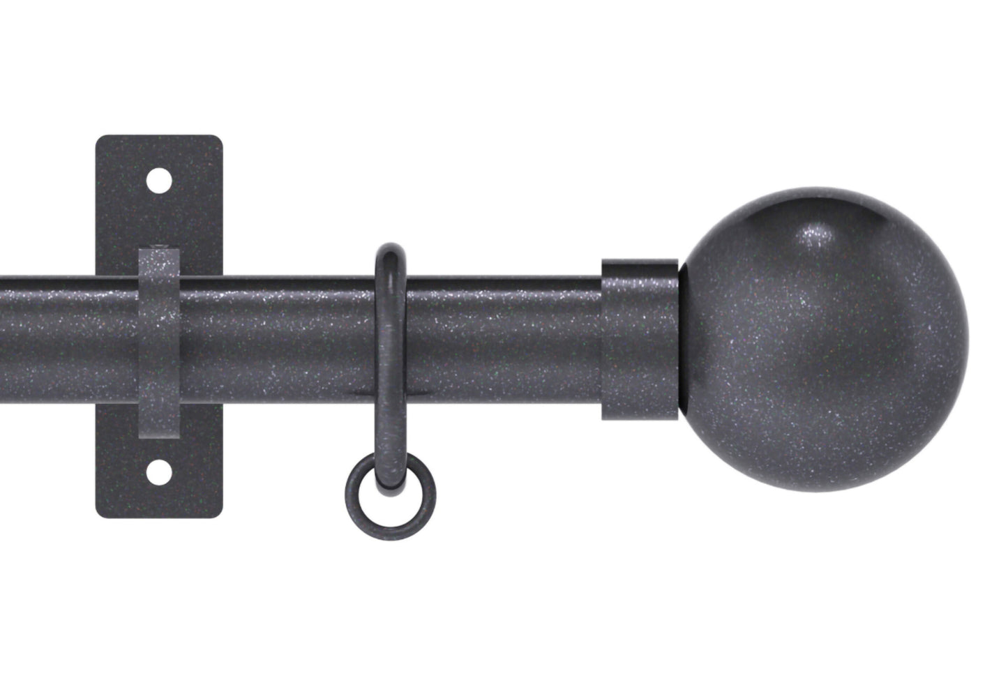 Hallis Arc Ball 25mm Metal Curtain Pole - Gunmetal