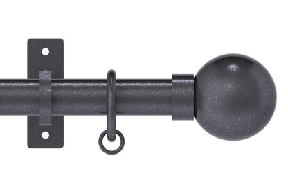 Hallis Arc Ball 25mm Metal Curtain Pole - Gunmetal