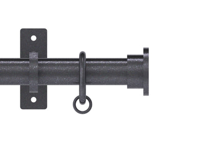 Hallis Arc Disc 25mm Metal Curtain Pole - Gunmetal