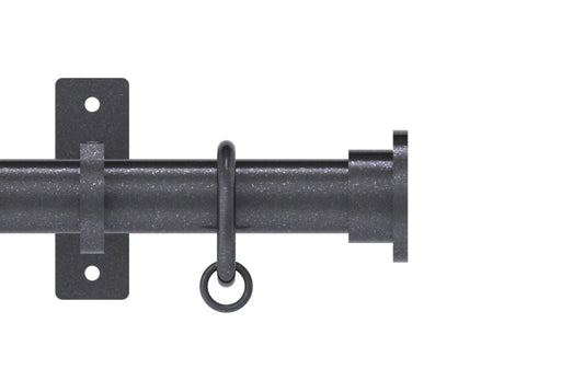 Hallis Arc Disc 25mm Metal Curtain Pole - Gunmetal