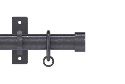 Hallis Arc Stud 25mm Metal Curtain Pole - Gunmetal