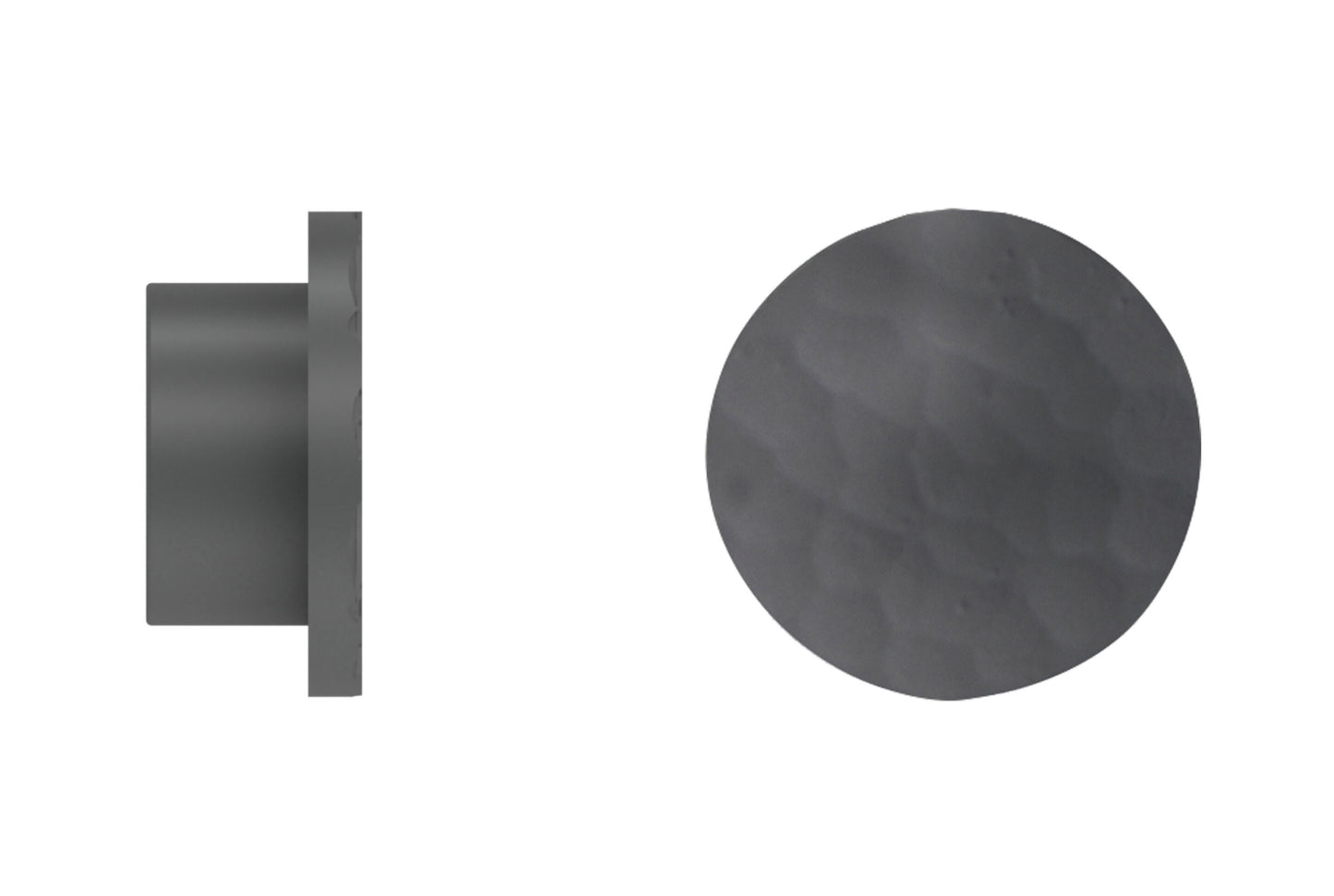 Hallis Arc 25mm Metal Curtain Pole Hammered Disc Finial - Lead