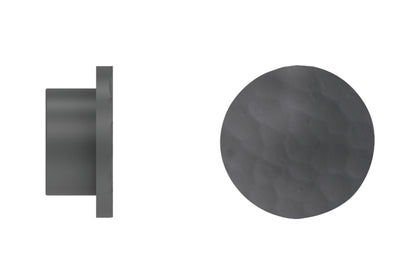 Hallis Arc 25mm Metal Curtain Pole Hammered Disc Finial - Lead