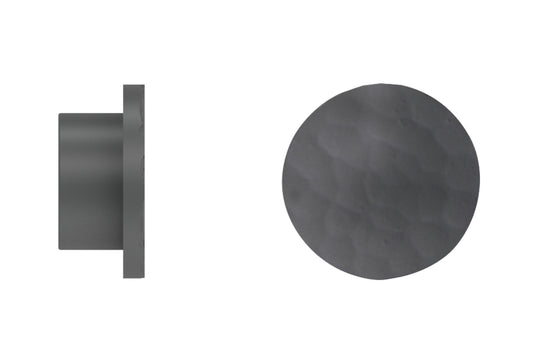 Hallis Arc 25mm Metal Curtain Pole Hammered Disc Finial - Lead