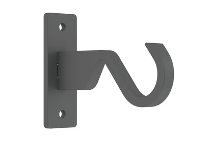 Hallis Arc 25mm Metal Curtain Pole End Bracket - Lead