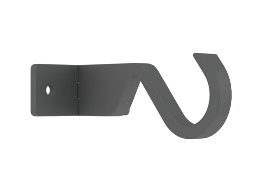Hallis Arc 25mm Metal Curtain Pole Centre Ceiling Bracket - Lead
