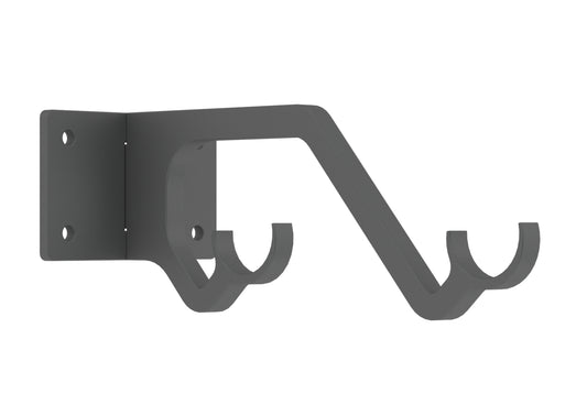 Hallis Arc 25mm Double Metal Curtain Pole Passing Bracket - Lead