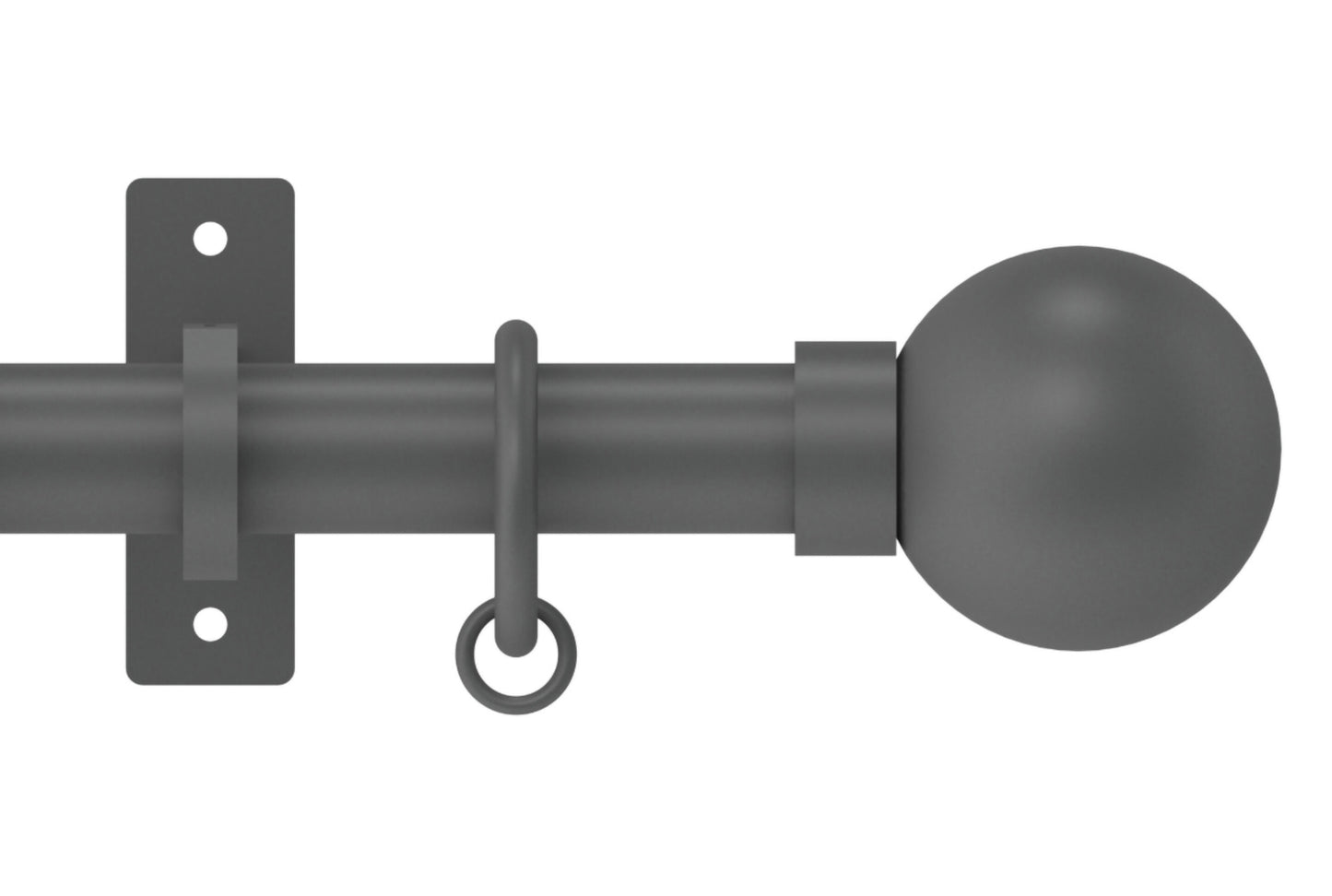 Hallis Arc Ball 25mm Metal Curtain Pole - Lead