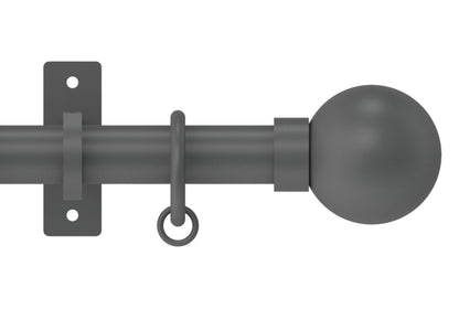 Hallis Arc Ball 25mm Metal Curtain Pole - Lead