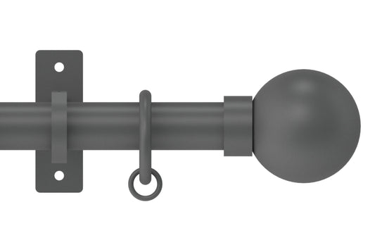 Hallis Arc Ball 25mm Metal Curtain Pole - Lead